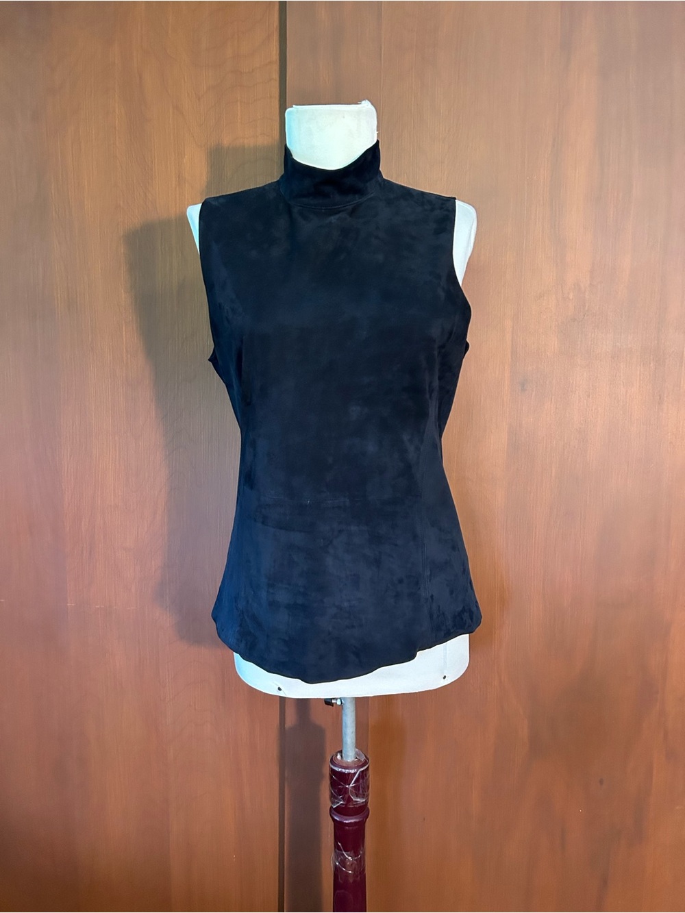 Theory Navy Sueded Leather Top